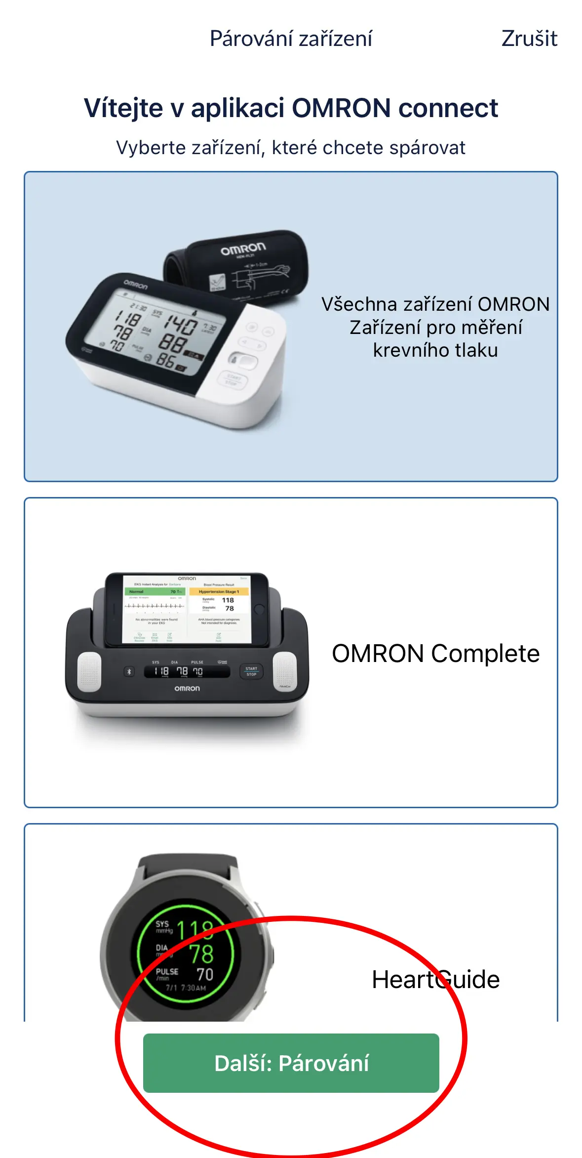 OMRON connect provanie